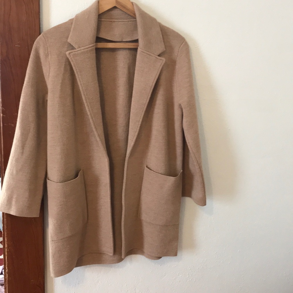 Loft tan open cardigan/blazer